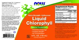 Label for Extra Strength Liquid Chlorophyll Unflavored