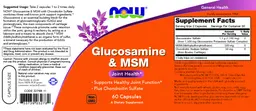 Label for Glucosamine & MSM