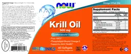 Label for Krill Oil 500 mg