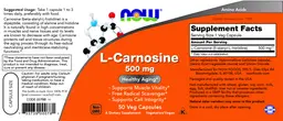 Label for L-Carnosine 500 mg