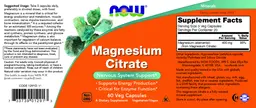 Label for Magnesium Citrate 400 mg