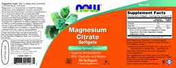 Label for Magnesium Citrate Softgels