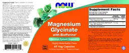 Label for Magnesium Glycinate with BioPerine