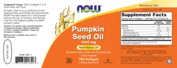 Label for Pumpkin Seed Oil 1000 mg
