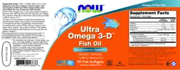 Label for Ultra Omega 3-D Fish Oil