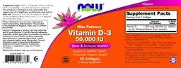 Label for Vitamin D-3 50,000 IU