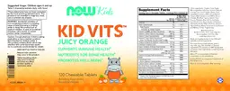 Label for Kid Vits Juicy Orange