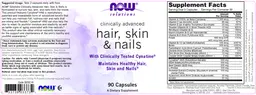 Label for Clinically Advanced Hair, Skin & Nails