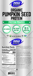 Label for Organic Pumpkin Seed Protein Unflavored