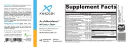Label for ActivNutrients without Iron