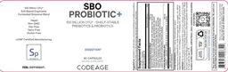 Label for SBO Probiotic+ 100 Billion CFU