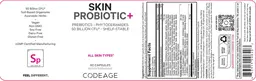 Label for Skin Probiotic 50 Billion CFU