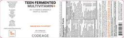 Label for Teen Fermented Multivitamin+