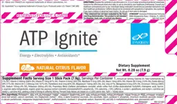 Label for ATP Ignite Natural Citrus Flavor