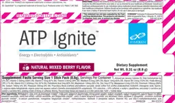 Label for ATP Ignite Natural Mixed Berry Flavor