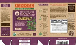 Label for 100% Organic Hercules Muscle Ease Tea