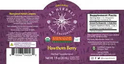 Label for Organic Hawthorn Berry