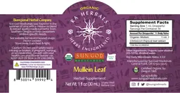 Label for Organic Mullein Leaf