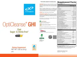 Label for OptiCleanse GHI Sugar-& Stevia-Free Chai