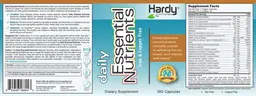 Label for Daily Essential Nutrients Iron & Copper Free