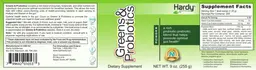 Label for Greens & Probiotics Powder