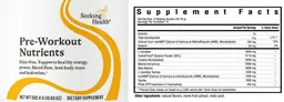 Label for Pre-Workout Nutrients