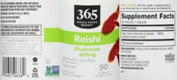 Label for Reishi Mushroom 500 mg