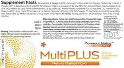 Label for MultiPLUS Natural Orange Flavor