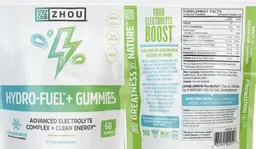 Label for Hydro-Fuel+ Gummies Cool Blue Freeze