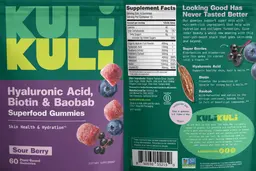 Label for Superfood Gummies Sour Berry