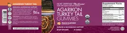 Label for Agarikon Turkey Tail Gummies Peach Flavored