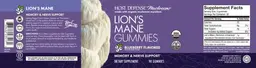 Label for Lion's Mane Gummies Blueberry Flavored