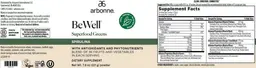Label for BeWell Superfood Greens Spirulina