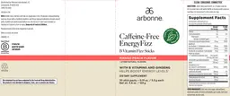 Label for Caffeine-Free EnergyFizz Mango Peach Flavor