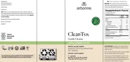 Label for Clean Tox Lemon Ginger Flavor