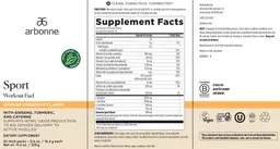 Label for Sport Workout Fuel Orange Pineapple Flavor