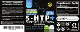 Label for 5HTP+ 200 mg