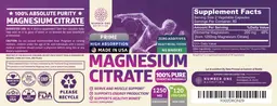 Label for Magnesium Citrate 1250 mg
