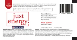 Label for Just Energy Fruit Punch