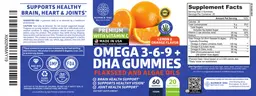 Label for Omega 3-6-9 + DHA Gummies Lemon & Orange Flavor