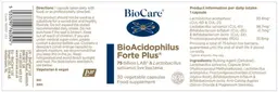 Label for BioAcidophilus Forte Plus