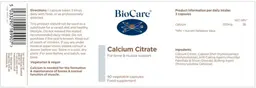 Label for Calcium Citrate