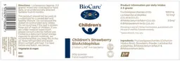 Label for Children's Strawberry BioAcidophilus