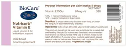 Label for Nutrisorb Vitamin E