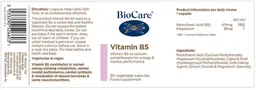 Label for Vitamin B5