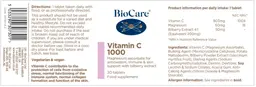 Label for Vitamin C 1000