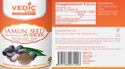 Label for Jamun Seed Powder