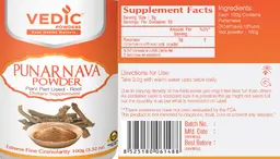 Label for Punarnava Powder