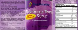 Label for Elderberry-Thyme Syrup