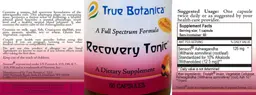 Label for Recovery Tonic